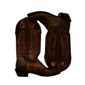 Road Wolf Men’s 11.5 Cowboy Boots – Brown Western Rodeo Leather